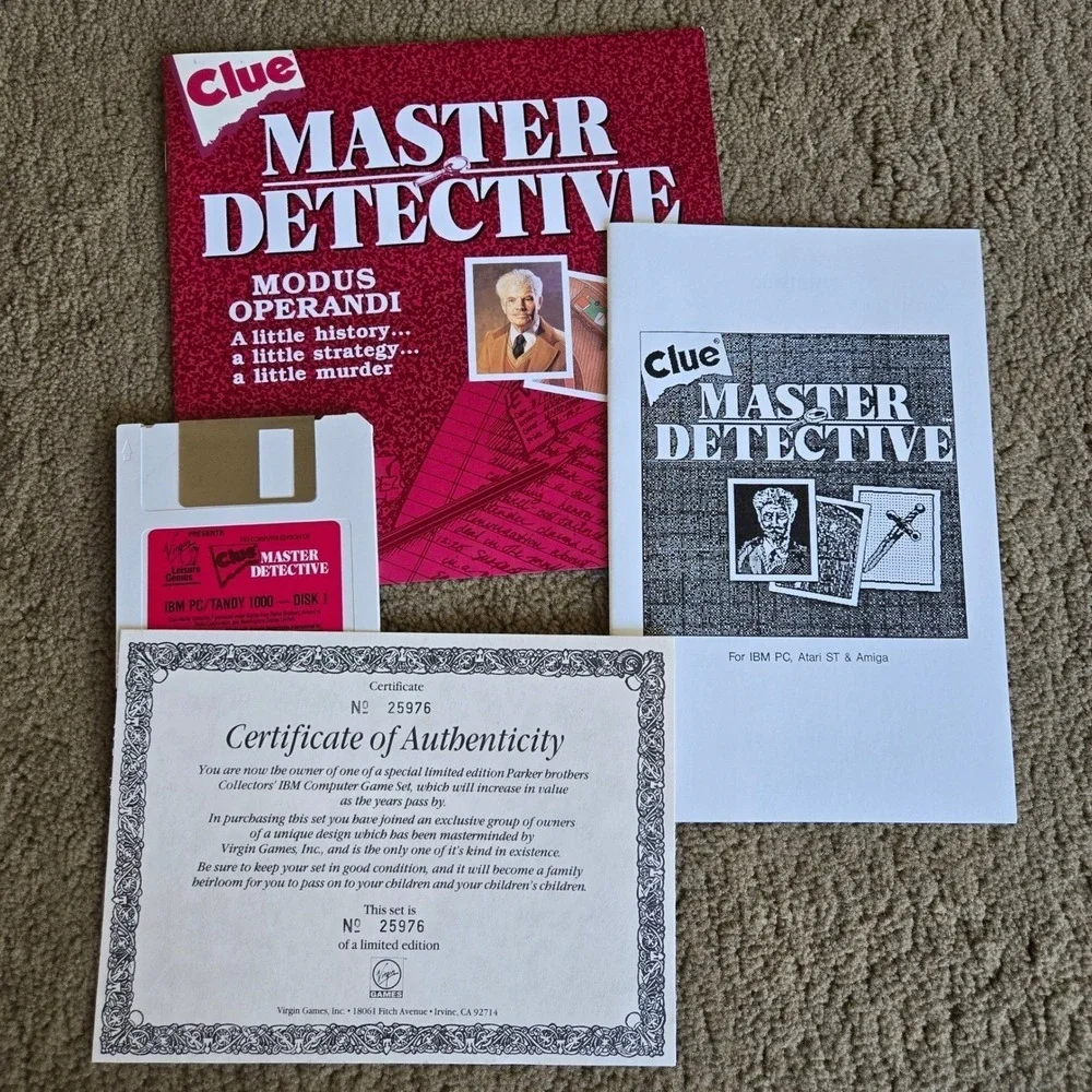 Vintage 1991 Parker Brothers Collectors Limited Edition PC Game Tin IBM Tandy